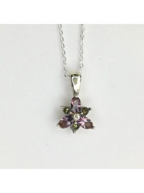 Amethyst Marcasite pendant in Sterling Silver